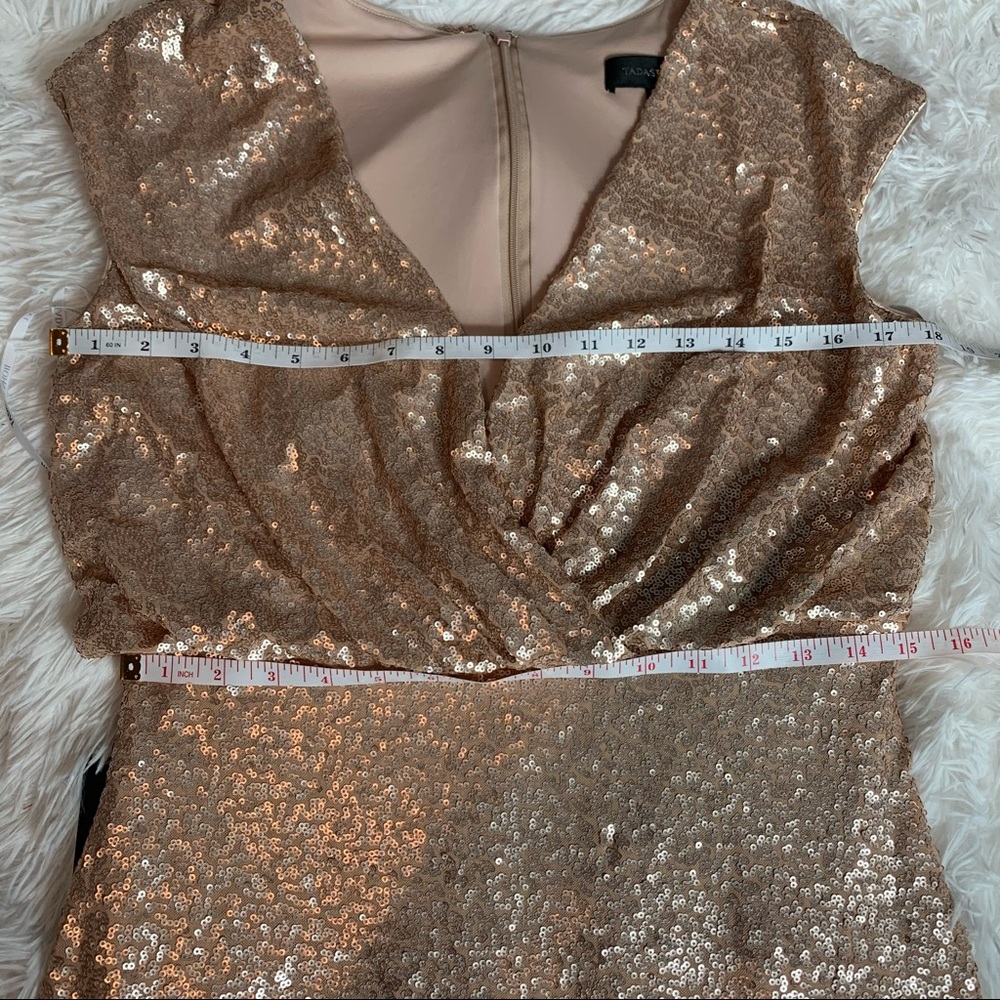 Tadashi Shoji Surplice Sequin Dress - Picture 14 of 15